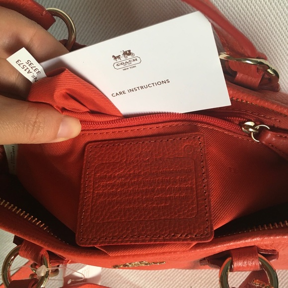 NWT Coach Mini Nolita Satchel In Polished Pebble Leather watermelon - Picture 12 of 16